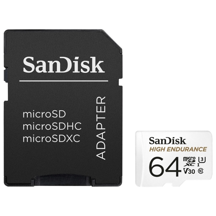 Sandisk Minneskort MicroSDXC 64GB För Bilkamera/Videmonitor med adapter in de groep HOME ELECTRONICS / Opslagmedia / Geheugenkaarten / MicroSD/HC/XC bij TP E-commerce Nordic AB (38-85907)