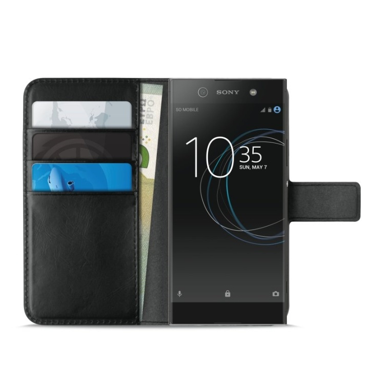 Puro Sony Xperia XA1, Portemonneehoesje Milano, Zwart in de groep SMARTPHONE & TABLETS / Mobielbescherming / Sony bij TP E-commerce Nordic AB (38-86277)