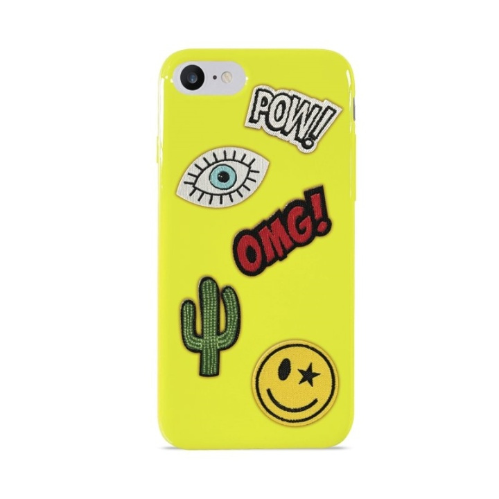 Puro Hoesje voor iPhone SE/8/7, Patch Mania, 5 stickers, Aanpasbaar, Geel in de groep SMARTPHONE & TABLETS / Mobielbescherming / Apple / iPhone 7 / Hoesjes bij TP E-commerce Nordic AB (38-86279)
