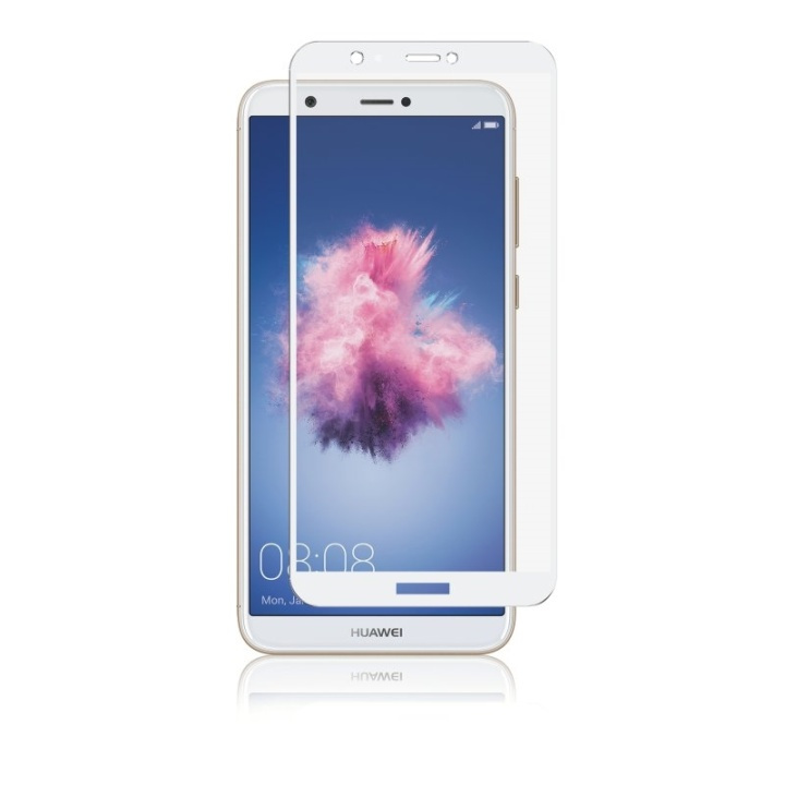 Panzer Huawei P Smart, Full-Fit Glass, White in de groep SMARTPHONE & TABLETS / Mobielbescherming / Huawei bij TP E-commerce Nordic AB (38-86305)