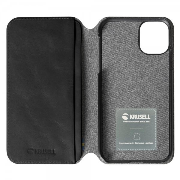 Krusell Sunne Wallet-hoesje voor iPhone 11, Vintage Zwart in de groep SMARTPHONE & TABLETS / Mobielbescherming / Apple / Lippenstift / Wallet Case bij TP E-commerce Nordic AB (38-86468)