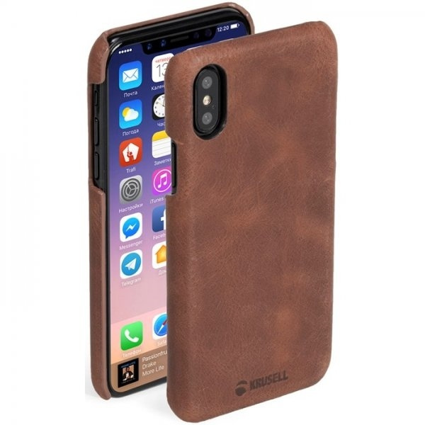 Krusell Sunne voor iPhone X/Xs, cognac in de groep SMARTPHONE & TABLETS / Mobielbescherming / Apple / iPhone X/XS / Hoesjes bij TP E-commerce Nordic AB (38-86470)