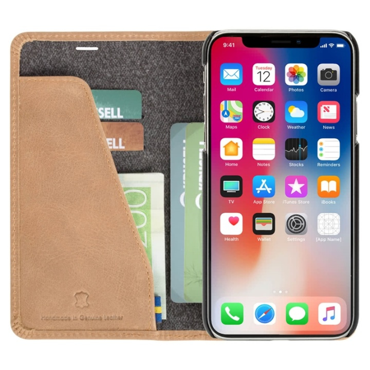 Krusell Sunne Portemonnee Hoesje voor iPhone Xr, Vintage Beige in de groep SMARTPHONE & TABLETS / Mobielbescherming / Apple / iPhone XR / Wallet Case bij TP E-commerce Nordic AB (38-86472)