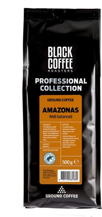 Black Coffee Roasters Gemalen koffie - Amazonas 500G in de groep HUISHOUDEN & TUIN / Huishoudelijke apparaten / Koffiezetapparaten en accessoires / Koffiebonen bij TP E-commerce Nordic AB (38-86478)