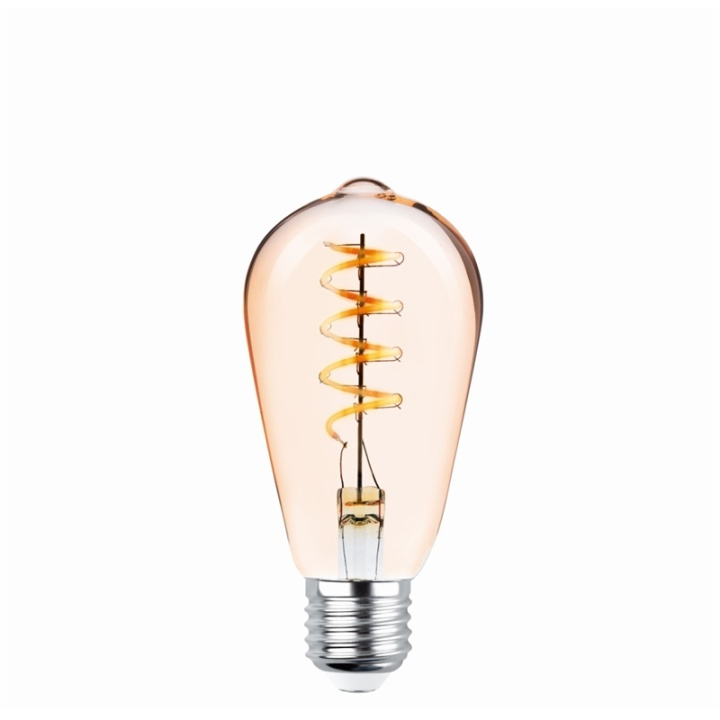 Forever Light Retro LED-lampa med filament Guld, E27 ST64 4W 2000K 250lm in de groep HOME ELECTRONICS / Verlichting / LED-lampen bij TP E-commerce Nordic AB (38-86597)