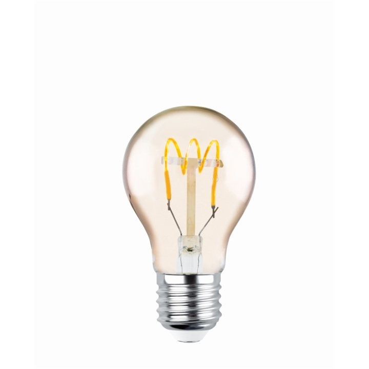 Forever Light Retro LED-lampa med filament Guld, E27 A60 4W 2000K 250lm in de groep HOME ELECTRONICS / Verlichting / LED-lampen bij TP E-commerce Nordic AB (38-86598)