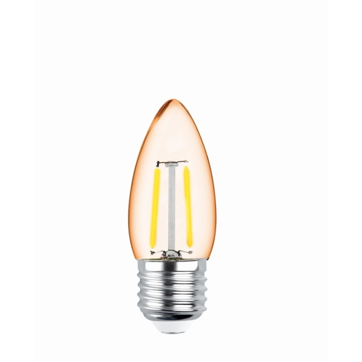 Forever Light Retro LED lamp met gloeidraad Goud, E27 C35 2W 2200K 180lm in de groep HOME ELECTRONICS / Verlichting / LED-lampen bij TP E-commerce Nordic AB (38-86599)
