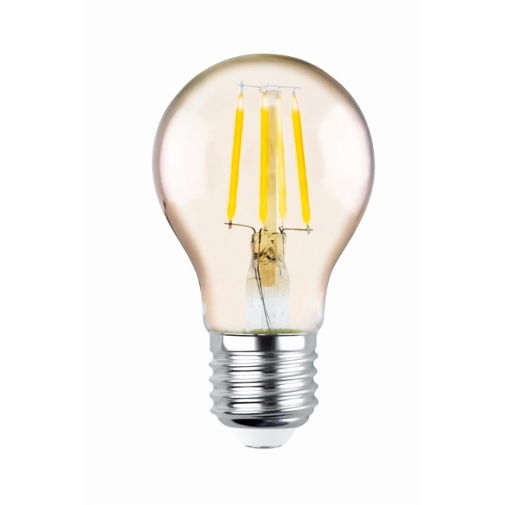 Forever Light Retro LED lamp met gloeidraad Goud, E27 A60 4W 2200K 400lm in de groep HOME ELECTRONICS / Verlichting / LED-lampen bij TP E-commerce Nordic AB (38-86603)