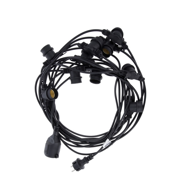 Forever Light Lichtsnoer met ruimte voor 10 lampen, 12m E27 IP65 in de groep HOME ELECTRONICS / Verlichting / LED strips bij TP E-commerce Nordic AB (38-86606)