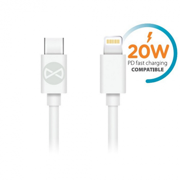 Forever kabel USB-C - Lightning 1,0 m 3A, 20 W, wit in de groep SMARTPHONE & TABLETS / Opladers & Kabels / Kabels / Kabels Lightning bij TP E-commerce Nordic AB (38-86657)