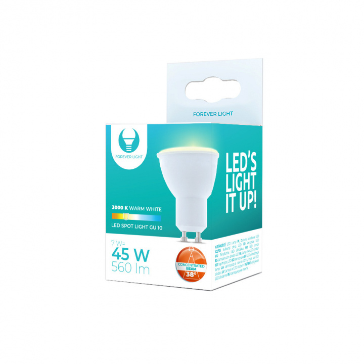 LED lamp GU10 7W 230V 3000K 38°, Warm wit in de groep HOME ELECTRONICS / Verlichting / LED-lampen bij TP E-commerce Nordic AB (38-86692)