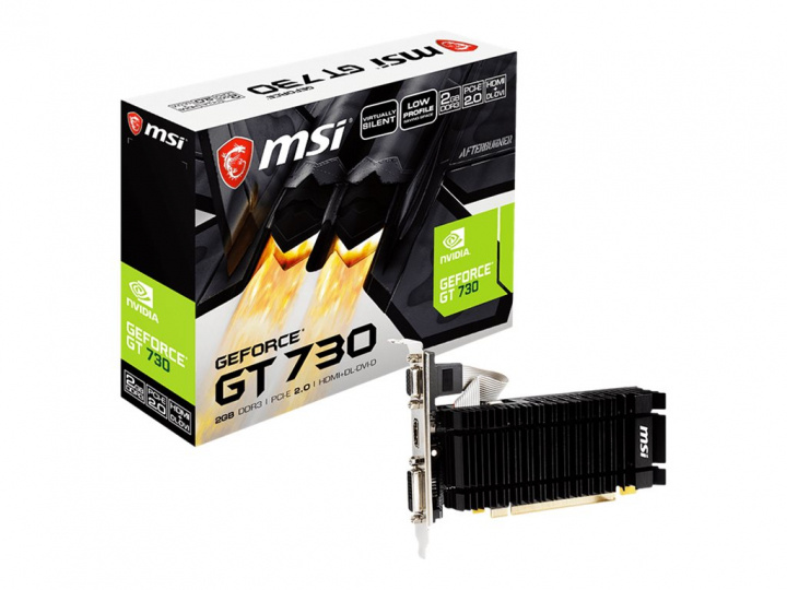 MSI GeForce GT730 2GB V1 LP Silent HDMI/DV Grafikkort in de groep COMPUTERS & RANDAPPARATUUR / Computeronderdelen / Grafische kaart bij TP E-commerce Nordic AB (38-86816)