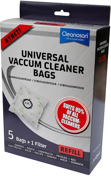 Cleanosan Navulbare stofzuigerzakken 5 stuks in de groep HUISHOUDEN & TUIN / Schoonmaakproducten / Stofzuigers & Accessoires / Accessoires / Stofzuigerzakken bij TP E-commerce Nordic AB (38-86828)