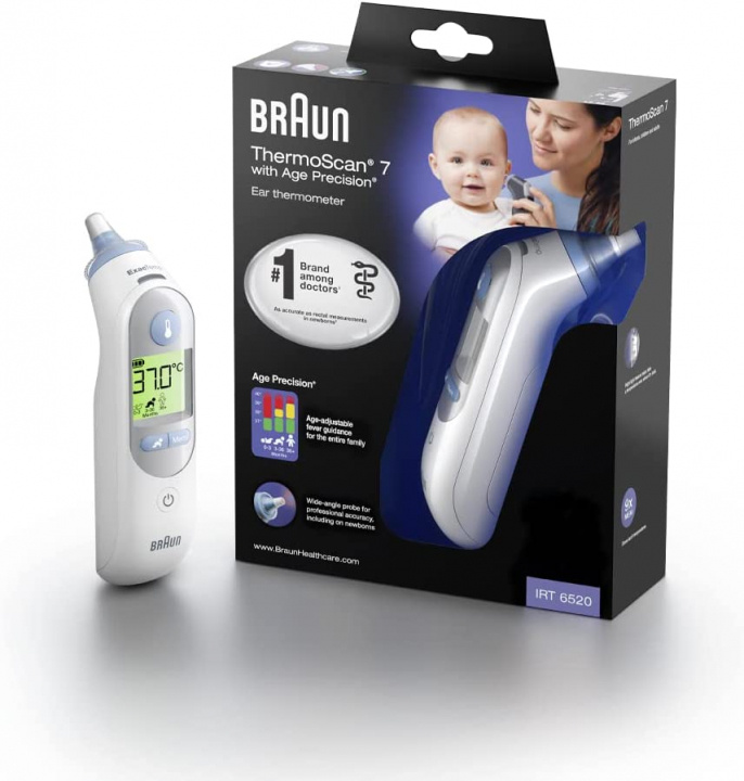 Braun IRT6520 ThermoScan 7 Örontermometer, Vit in de groep BEAUTY & HEALTH / Gezondheidszorg / Koortsthermometers bij TP E-commerce Nordic AB (38-86838)