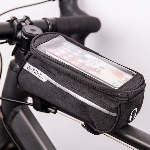 Waterdichte fietsframetas met telefoonhouder, zwart in de groep SPORT, VRIJE TIJD & HOBBY / Sportuitrusting / Fietsaccessoires / Overige fietsaccessoires bij TP E-commerce Nordic AB (38-86989)