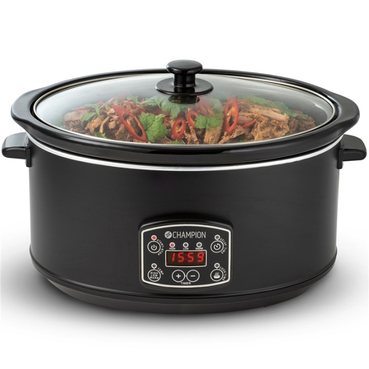 Champion Slowcooker 6,5 liter Mattsvart in de groep HUISHOUDEN & TUIN / Huishoudelijke apparaten / Slowcookers bij TP E-commerce Nordic AB (38-87206)