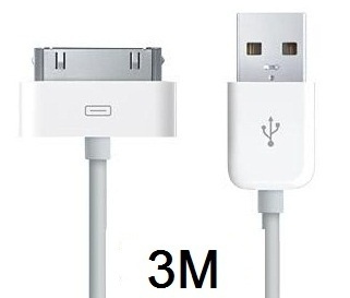 USB kabel voor iPad 3 meter (Wit) in de groep SMARTPHONE & TABLETS / Opladers & Kabels / Kabels / Kabels 30 pins bij TP E-commerce Nordic AB (38-8732)
