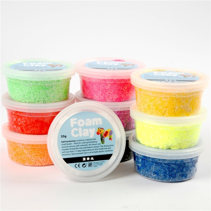 Foam Clay Mixade Färger Basfärger 10x35g in de groep SPEELGOED, KINDER- & BABYPRODUCTEN / Speelgoed / Speelklei, speelzand en accessoires bij TP E-commerce Nordic AB (38-87388)