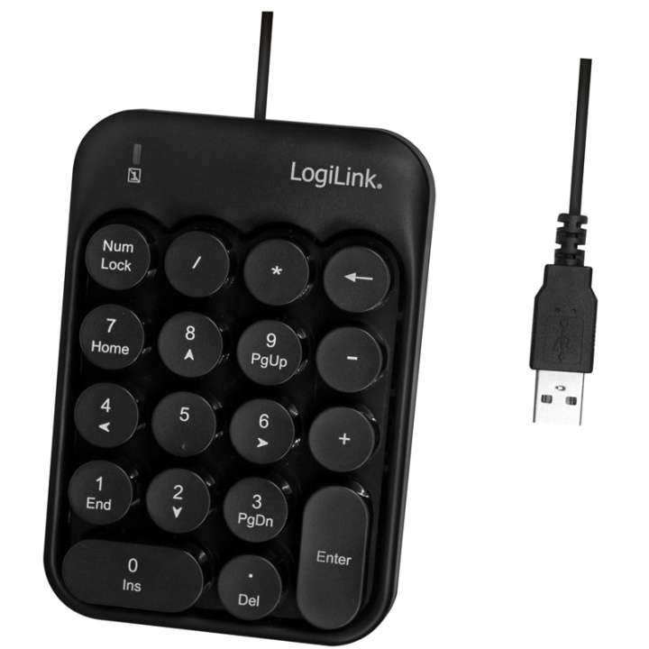 LogiLink Numeriskt tangentbord USB in de groep COMPUTERS & RANDAPPARATUUR / Muizen en toetsenborden / Toetsenborden / Met kabel bij TP E-commerce Nordic AB (38-87679)