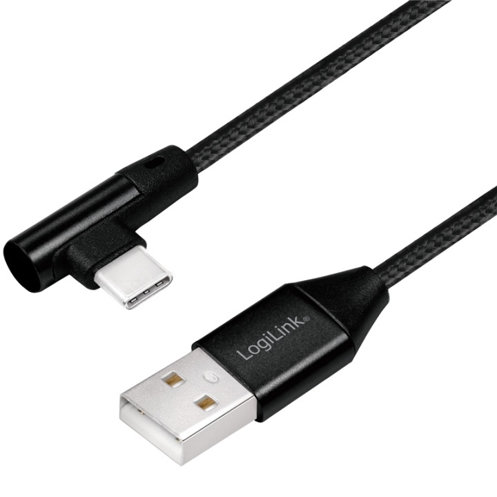 LogiLink Vinklad USB-C-kabel USB 2.0 Ma in de groep COMPUTERS & RANDAPPARATUUR / Computerkabels / USB / USB-C bij TP E-commerce Nordic AB (38-87695)