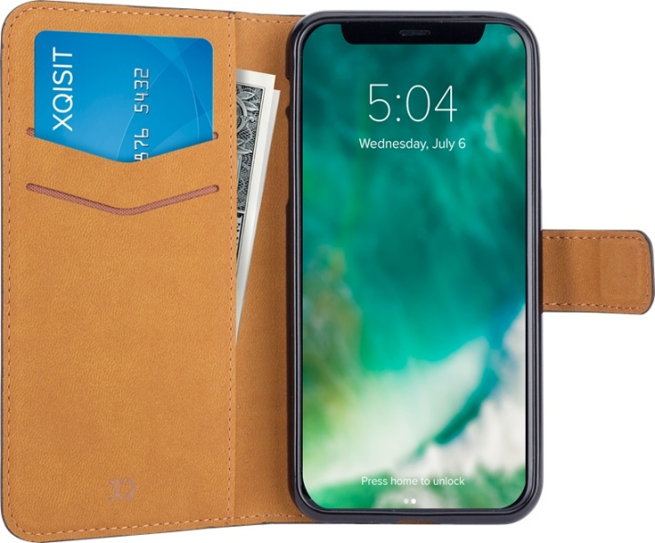 Xqisit Slimmat plånboksfodral till iPhone X/XS in de groep SMARTPHONE & TABLETS / Mobielbescherming / Apple / iPhone X/XS / Wallet Case bij TP E-commerce Nordic AB (38-88750)