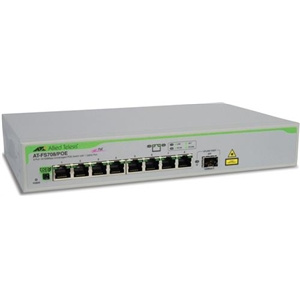 Allied Telesis AT-FS708/POE nätverksswitch, Layer 2, 10/100Mbps, 8xRJ45, PoE, 1x in de groep Promoties / Bargain Sale bij TP E-commerce Nordic AB (38-89138D)