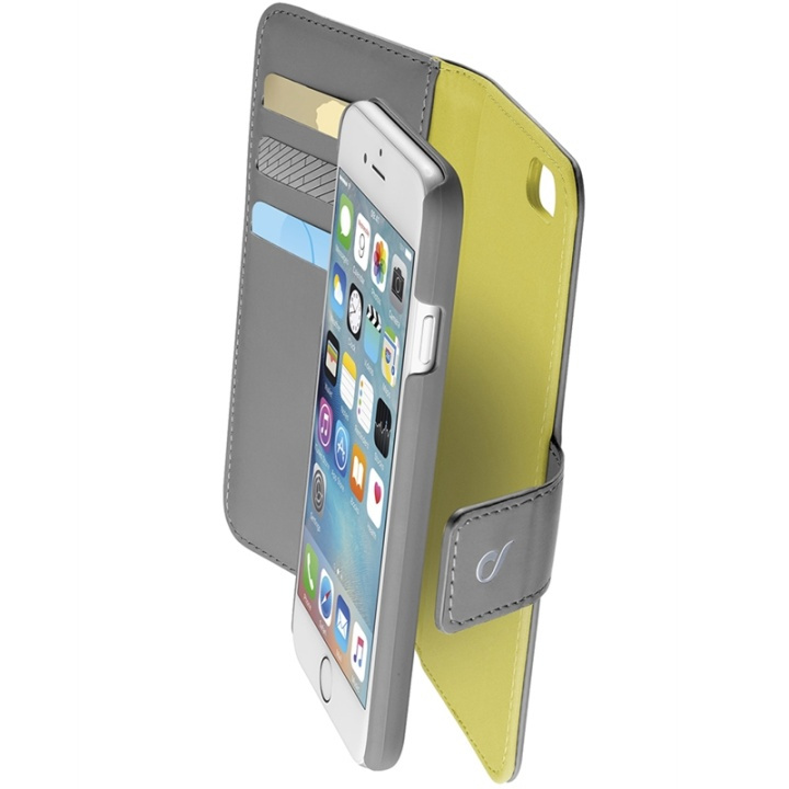 cellularline Combo hoesje iPhone 6/6S, Grijs/Geel in de groep SMARTPHONE & TABLETS / Mobielbescherming / Apple / iPhone 6/6S / Wallet Case bij TP E-commerce Nordic AB (38-89156)