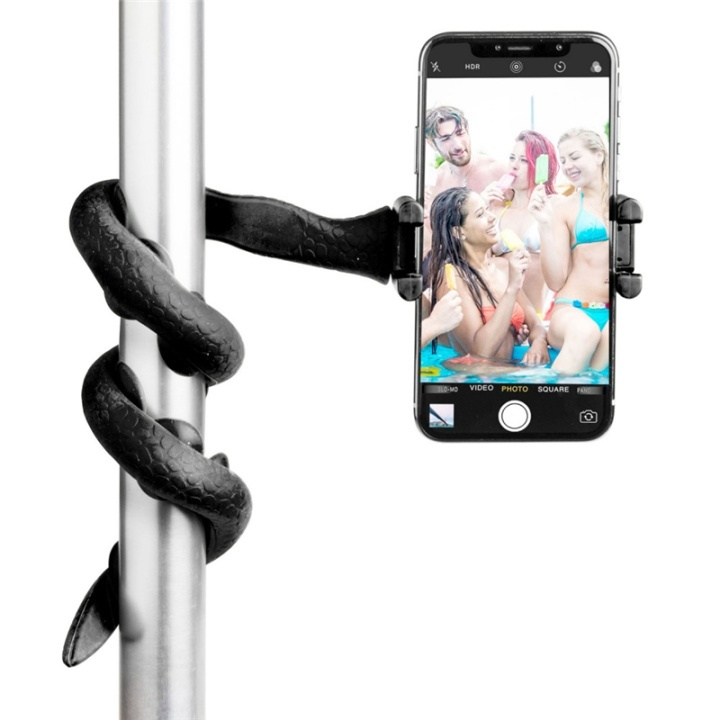 Celly Snake, Flexibel selfiepinne för smartphones och kameror, svart in de groep SMARTPHONE & TABLETS / Overige accessoires / Docks, statieven en houders bij TP E-commerce Nordic AB (38-89297)