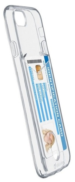 Cellularline Flexi Pocket, transparante schaal met kaartvak voor iPhone 7/8/SE (2e in de groep SMARTPHONE & TABLETS / Mobielbescherming / Apple / iPhone 7 / Hoesjes bij TP E-commerce Nordic AB (38-89511)