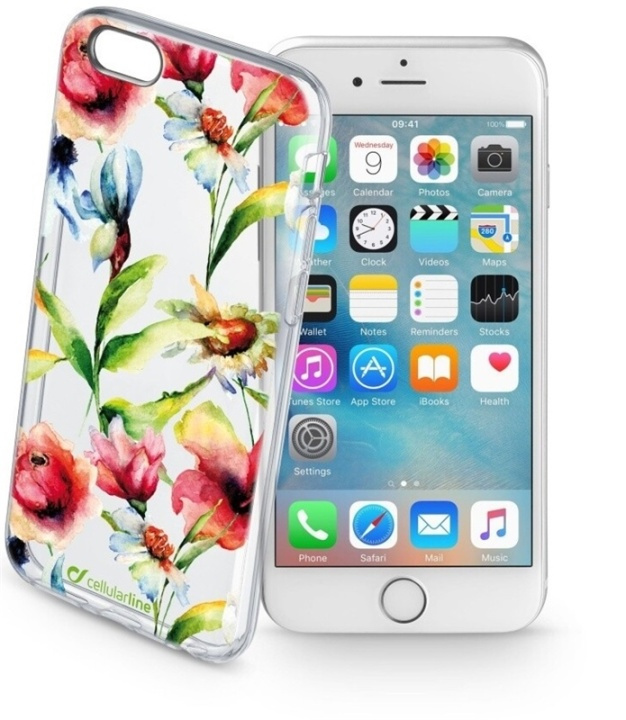cellularline Bloemen, TPU hoesje iPhone 6/6S in de groep SMARTPHONE & TABLETS / Mobielbescherming / Apple / iPhone 6/6S / Hoesjes bij TP E-commerce Nordic AB (38-89512)