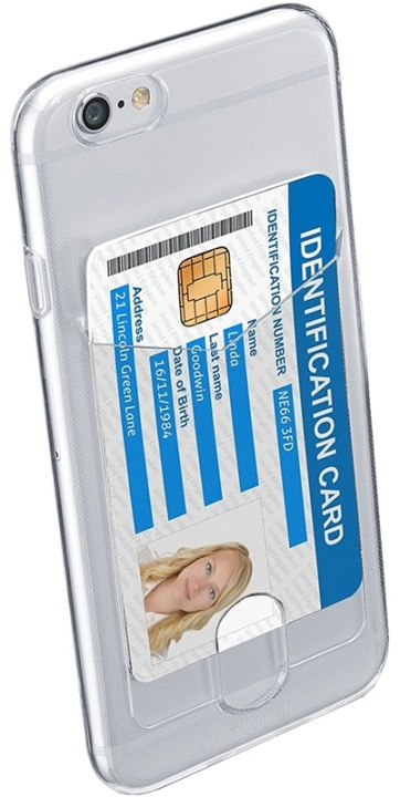 cellularline Flex Pocket, Transparant hoesje met kaartvakje voor iPhone 6/6S in de groep SMARTPHONE & TABLETS / Mobielbescherming / Apple / iPhone 6/6S / Hoesjes bij TP E-commerce Nordic AB (38-89517)