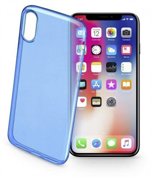 cellularline TPU Plastic Mobiel Hoesje voor iPhone X/XS, Donkerblauw in de groep SMARTPHONE & TABLETS / Mobielbescherming / Apple / iPhone X/XS / Hoesjes bij TP E-commerce Nordic AB (38-89518)