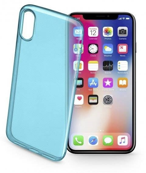 cellularline TPU kunststof hoesje voor iPhone X/XS, Turquoise in de groep SMARTPHONE & TABLETS / Mobielbescherming / Apple / iPhone X/XS / Hoesjes bij TP E-commerce Nordic AB (38-89521)