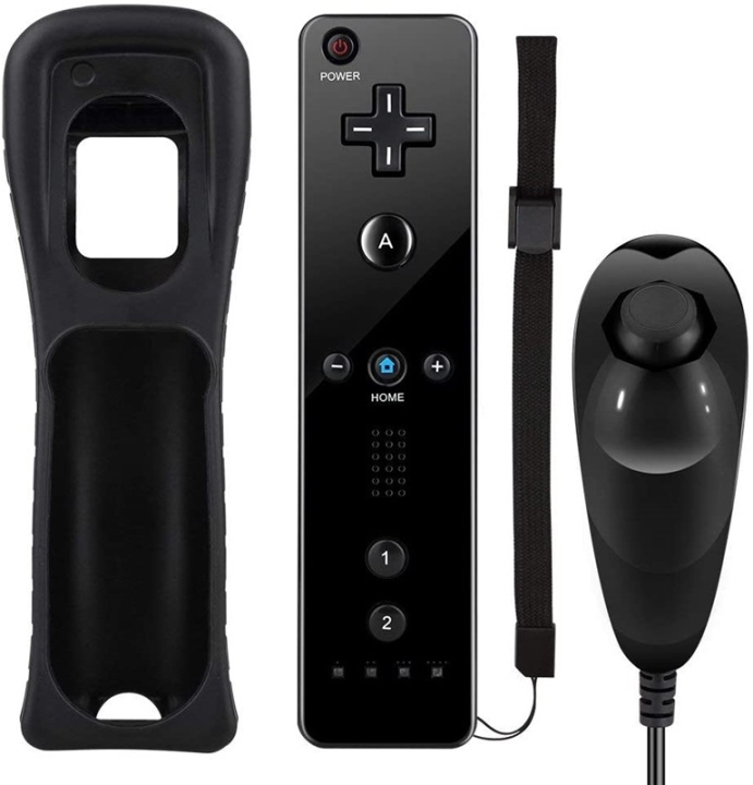 Remote Plus + Nunchuck till Wii-Wii U, Svart in de groep HOME ELECTRONICS / Spelconsoles en accessoires / Nintendo Wii bij TP E-commerce Nordic AB (38-89553)
