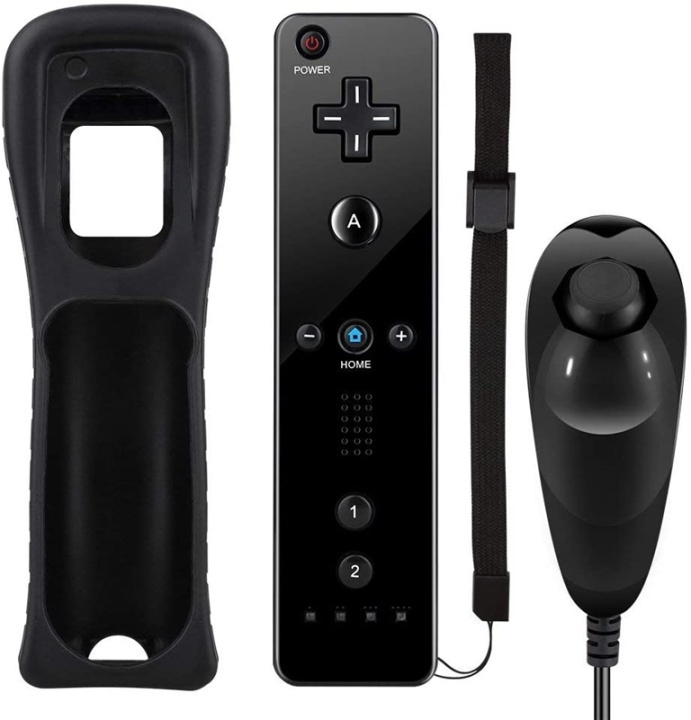 Afstandsbediening Plus + Nunchuck voor Wii Wii U, zwart in de groep HOME ELECTRONICS / Spelconsoles en accessoires / Nintendo Wii bij TP E-commerce Nordic AB (38-89553)