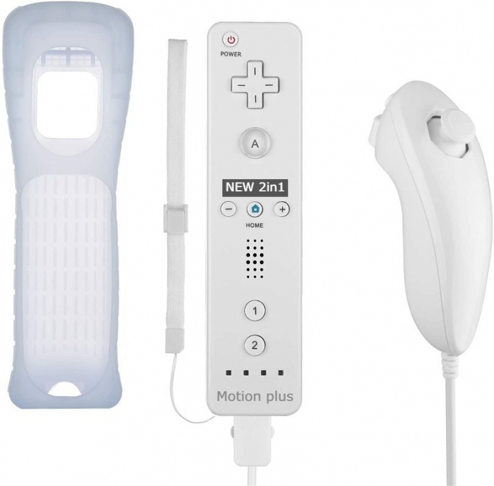 Remote Plus + Nunchuck voor Wii-Wii U, Wit in de groep HOME ELECTRONICS / Spelconsoles en accessoires / Nintendo Wii bij TP E-commerce Nordic AB (38-89554)