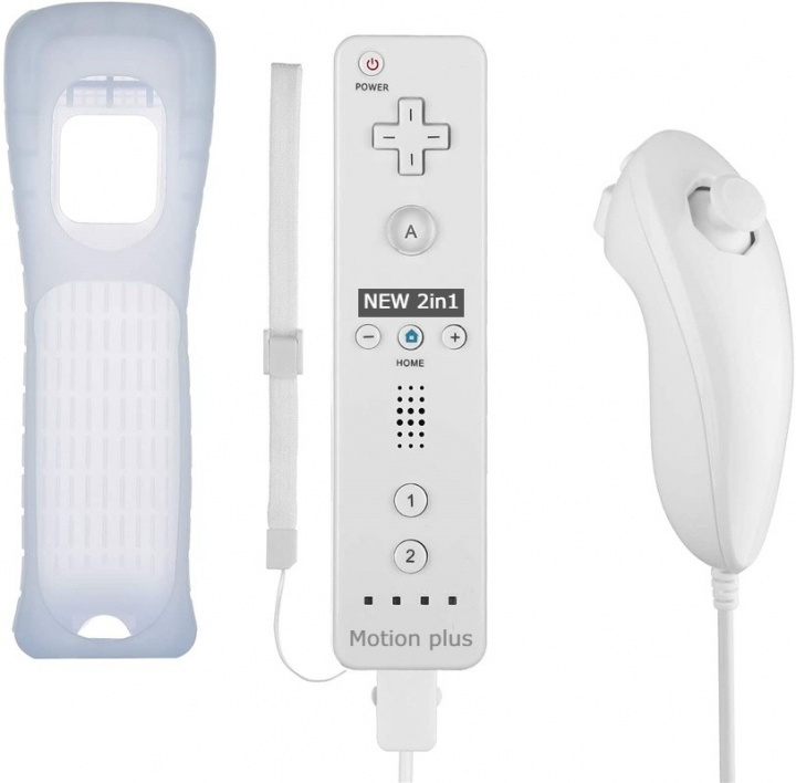 Remote Plus + Nunchuck compatibel met Wii-Wii U, Wit in de groep Promoties / It\'s our birthday! / Gaming en Computeraccessoires bij TP E-commerce Nordic AB (38-89554)