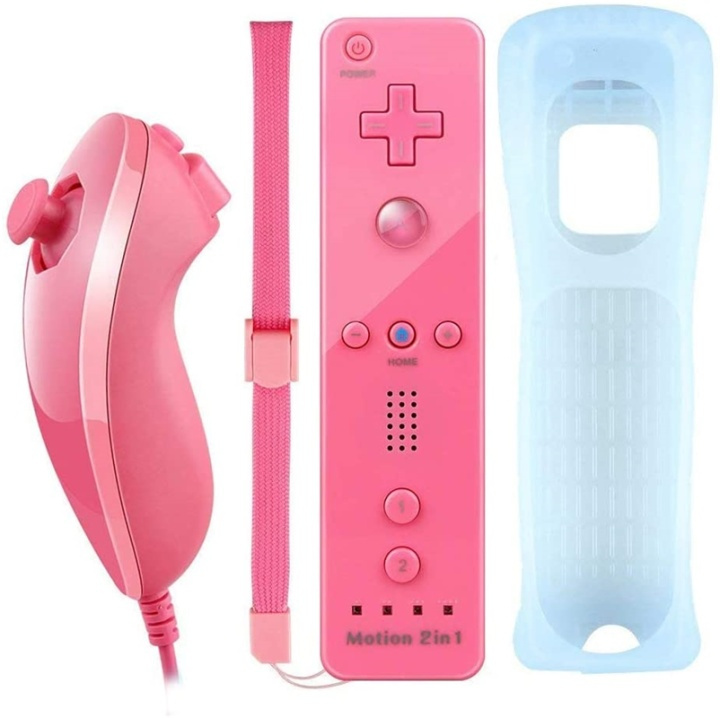 Remote Plus + Nunchuck compatibel met Wii-Wii U, Roze in de groep HOME ELECTRONICS / Spelconsoles en accessoires / Nintendo Wii bij TP E-commerce Nordic AB (38-89556)