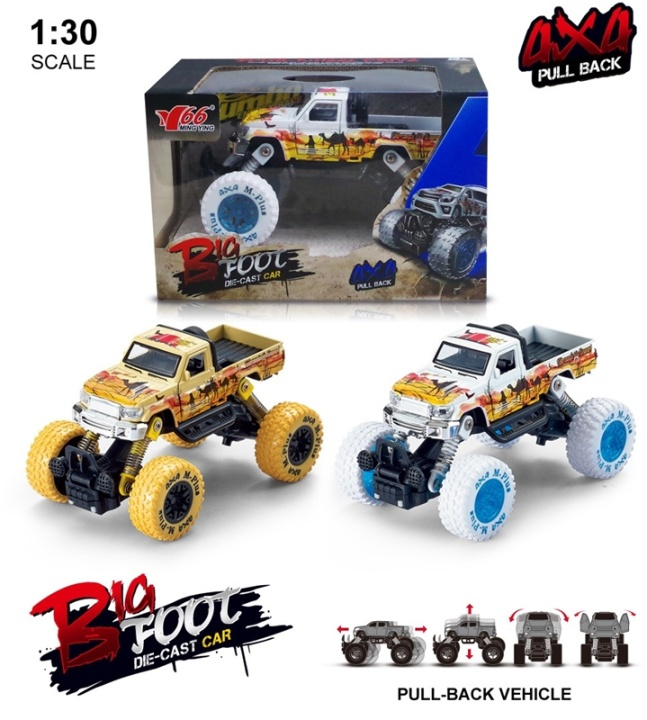 Trekker-terug 4x4 Monster Truck in schaal 1:30 in de groep SPEELGOED, KINDER- & BABYPRODUCTEN / Speelgoed / Speelgoedauto\'s bij TP E-commerce Nordic AB (38-89652)