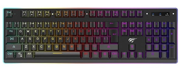 Havit HV-KB391L Semi-Mekaniskt tangentbord med RGB in de groep COMPUTERS & RANDAPPARATUUR / GAMING / Toetsenborden bij TP E-commerce Nordic AB (38-89695)