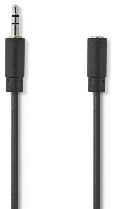 Nedis Stereo-Audiokabel | 3,5 mm Male | 3,5 mm Female | Vernikkeld | 2.00 m | Rond | Zwart | Doos in de groep HOME ELECTRONICS / Kabels & Adapters / Audio Analoog / 3.5 mm bij TP E-commerce Nordic AB (38-89829)