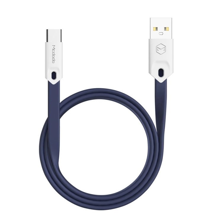 Mcdodo Platte oplaadkabel USB-C 2.4A 1m, Blauw in de groep SMARTPHONE & TABLETS / Opladers & Kabels / Kabels / Kabels Type C bij TP E-commerce Nordic AB (38-89860)