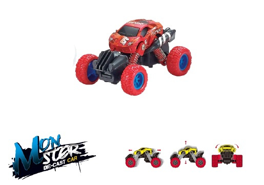 Mini Monster Truck 4x4 1:70, Rood in de groep SPEELGOED, KINDER- & BABYPRODUCTEN / Speelgoed / Speelgoedauto\'s bij TP E-commerce Nordic AB (38-89866)
