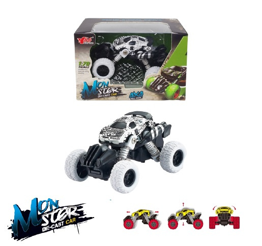 Mini Monstertruck 4x4 1:70, Vit in de groep SPEELGOED, KINDER- & BABYPRODUCTEN / Speelgoed / Speelgoedauto\'s bij TP E-commerce Nordic AB (38-89867)