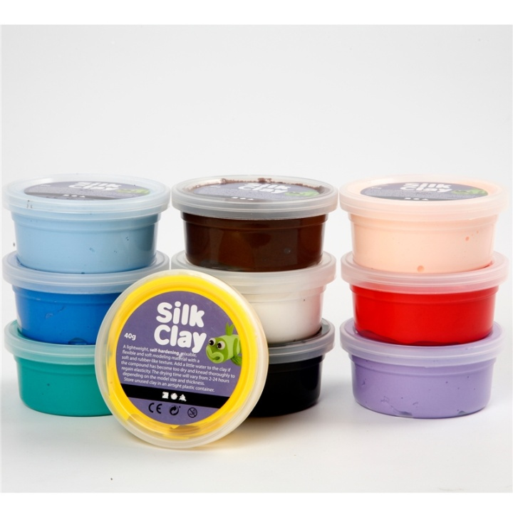 Silk Clay Mixade Färger Basic 1 10x40g in de groep SPEELGOED, KINDER- & BABYPRODUCTEN / Speelgoed / Speelklei, speelzand en accessoires bij TP E-commerce Nordic AB (38-90235)