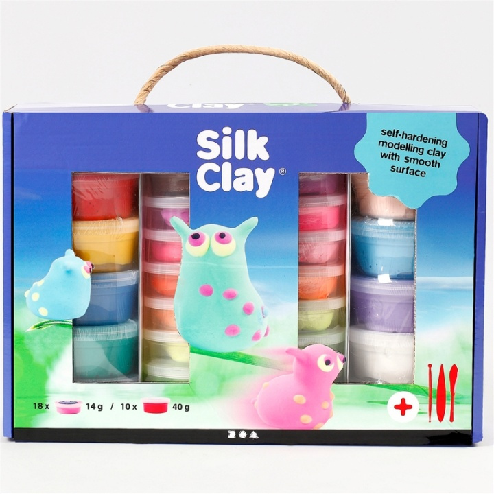 Silk Clay Presentask Mixade Färger in de groep SPEELGOED, KINDER- & BABYPRODUCTEN / Speelgoed / Speelklei, speelzand en accessoires bij TP E-commerce Nordic AB (38-90239)
