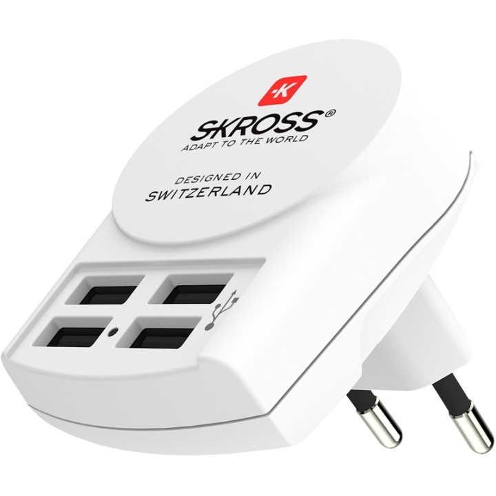SKROSS 4-Port USB-laddare EU in de groep HUISHOUDEN & TUIN / Elektriciteit & Verlichting / Reisadapters bij TP E-commerce Nordic AB (38-90248)