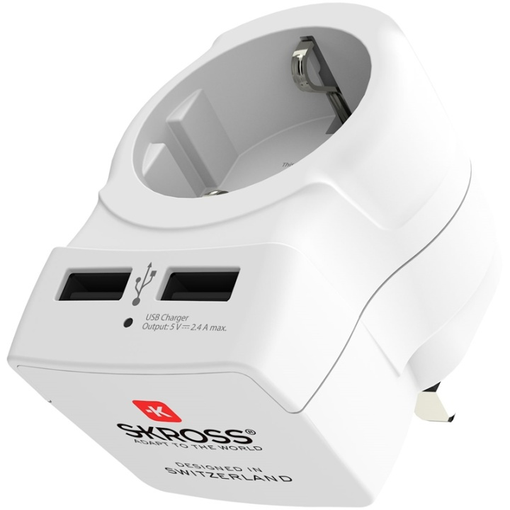 SKROSS El-Adapter USB Storbritannien in de groep HUISHOUDEN & TUIN / Elektriciteit & Verlichting / Reisadapters bij TP E-commerce Nordic AB (38-90252)