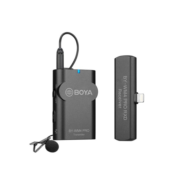 BOYA Microphone BY-WM4 Pro K4 Lavalier x2 Wireless Lightning in de groep HOME ELECTRONICS / Audio & Beeld / Handmicrofoons bij TP E-commerce Nordic AB (38-90554)