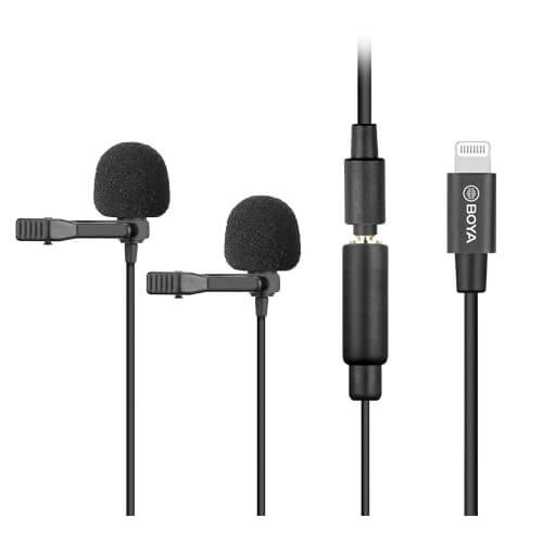 BOYA Microphone BY-M2D Lavalier Dual iOS 6m. in de groep HOME ELECTRONICS / Audio & Beeld / Handmicrofoons bij TP E-commerce Nordic AB (38-90558)